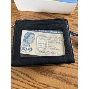 Fossil Black Cargo Mini Wallet SL-08435001 New In gift box Retro elegance